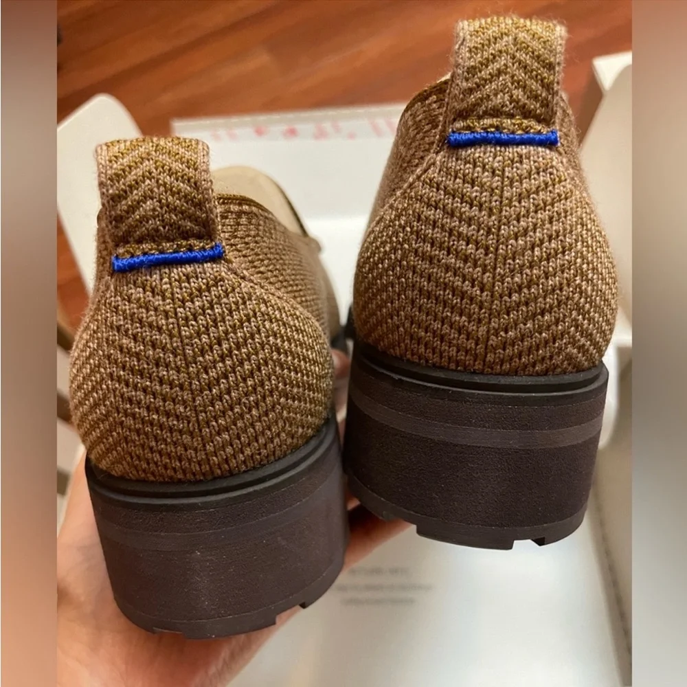New in box! Rothy's The Lug Loafer in Merino wool - Teak Herringbone size 9